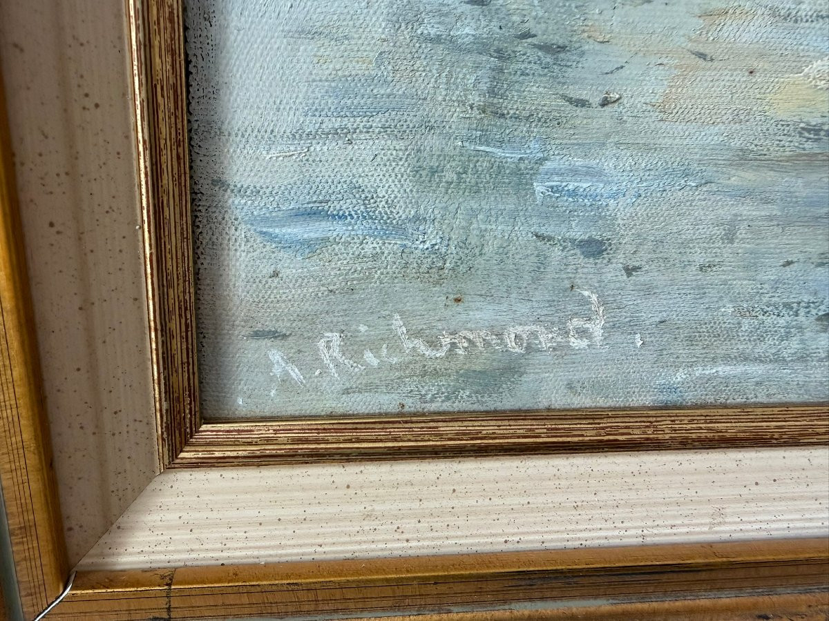 The Banks Of The Seine, Signed A. Richmond-photo-5