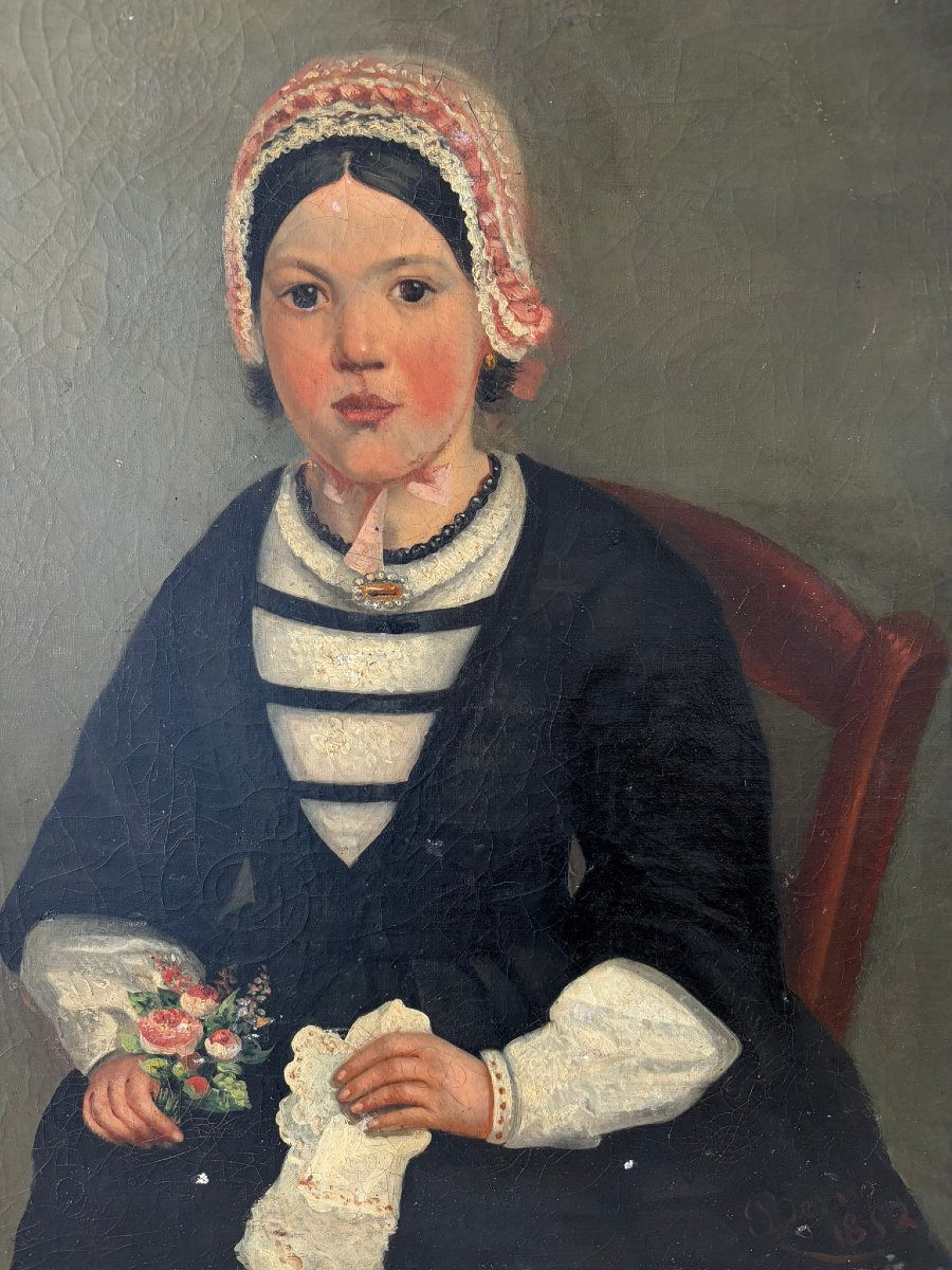 Portrait de jeune fille daté 1852-photo-4