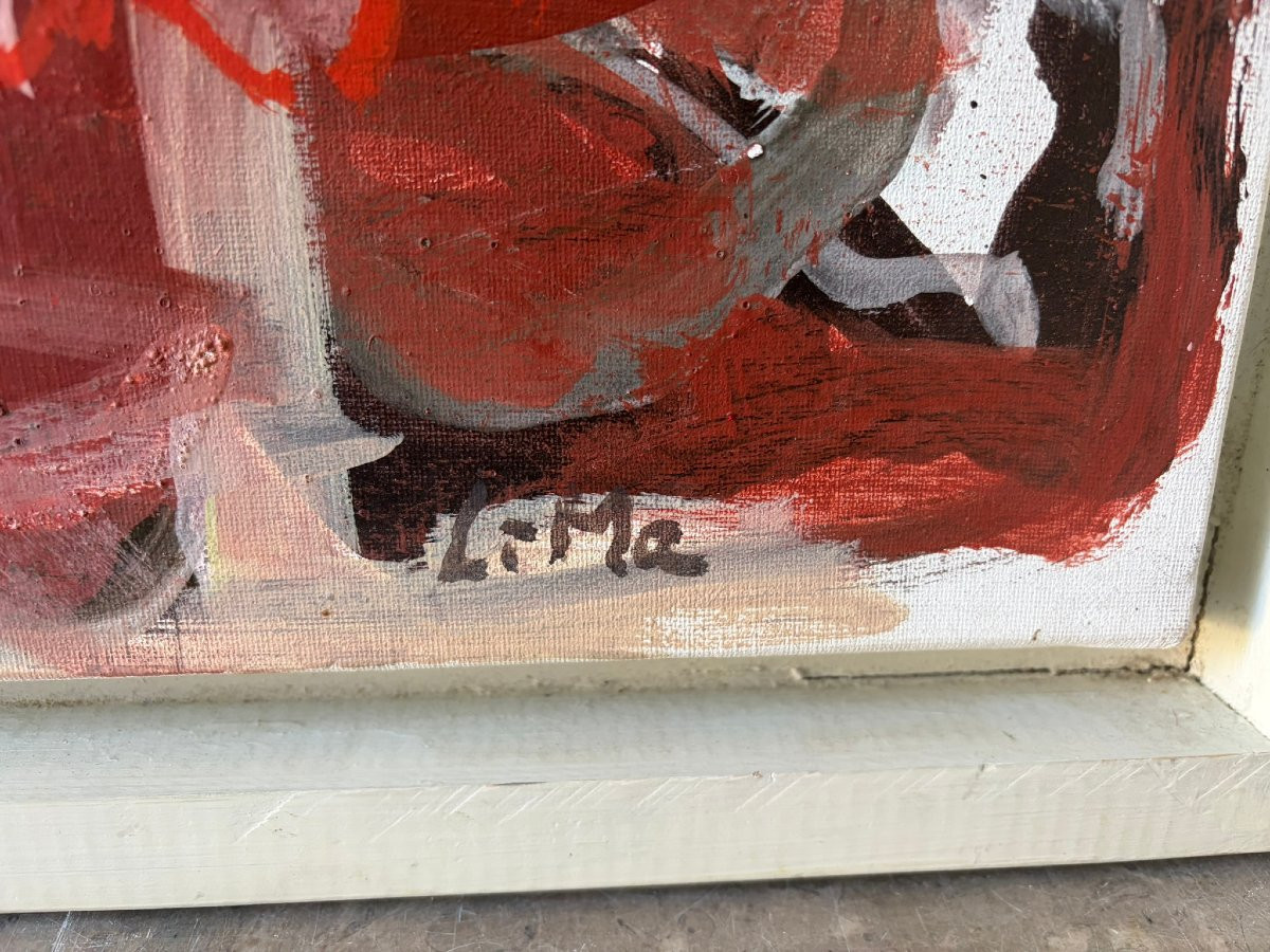 Abstract Chinese Composition Signed Mali (1957)-photo-3