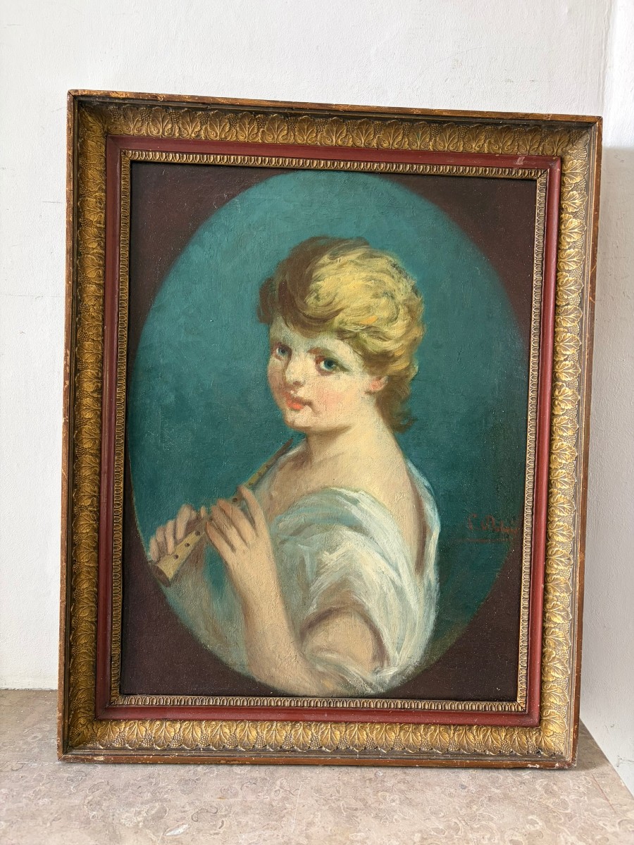 Portrait Of A Flute Player 19th Century