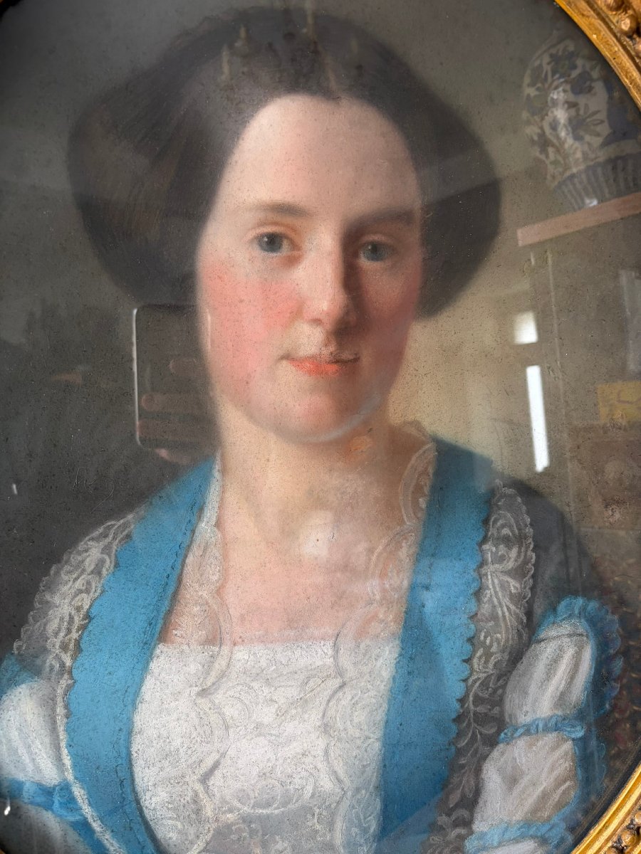 Portrait de jeune femme XVIII/XIXème siècle-photo-3