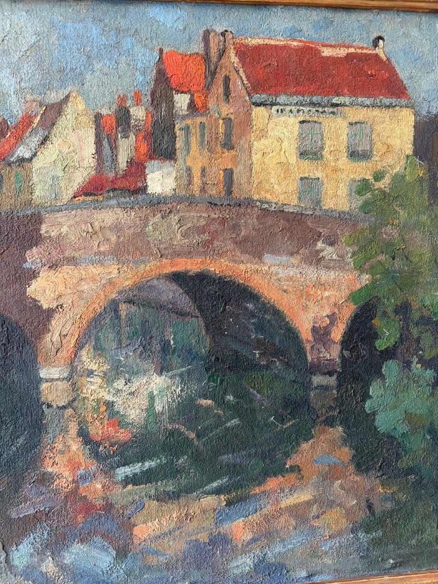 Paysage de village signé-photo-6
