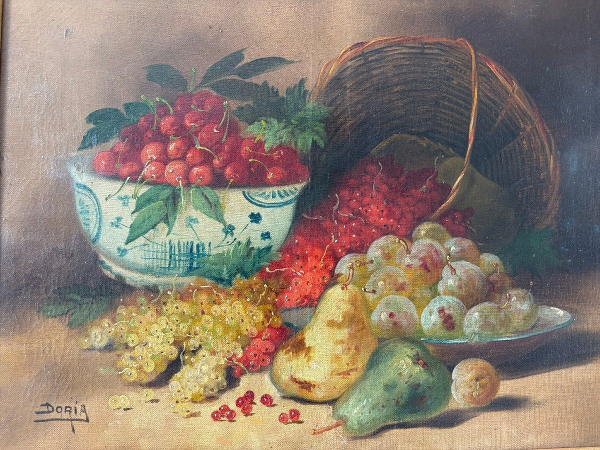 Still Life From The 19th Century Signed Doria-photo-3