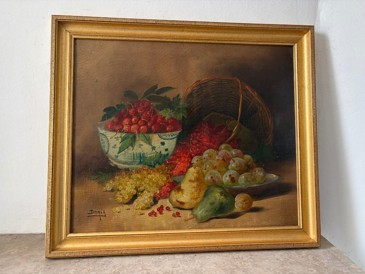 Still Life From The 19th Century Signed Doria-photo-1