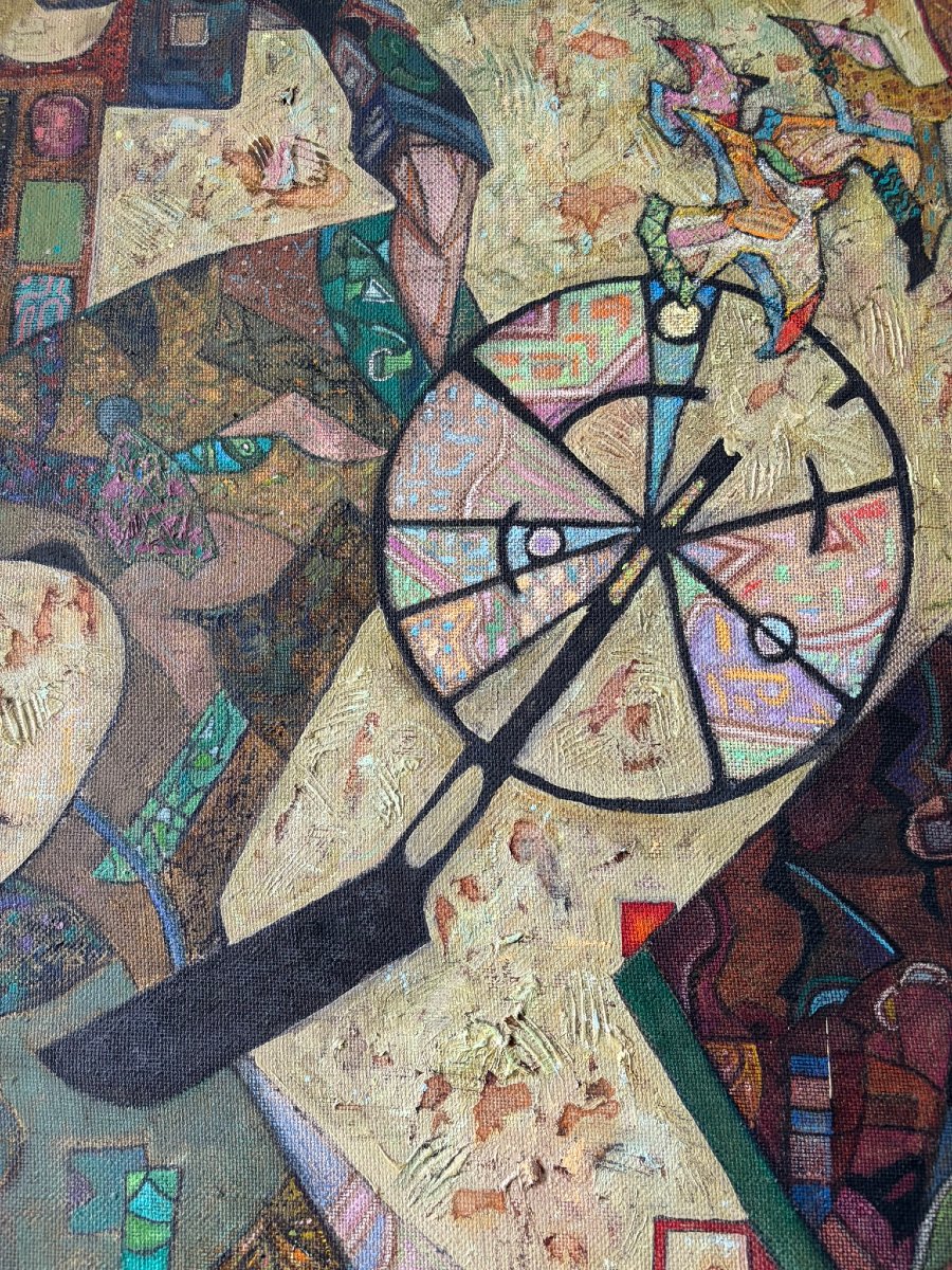 Tableau abstrait Russe signé Youssoupov de 1995-photo-3