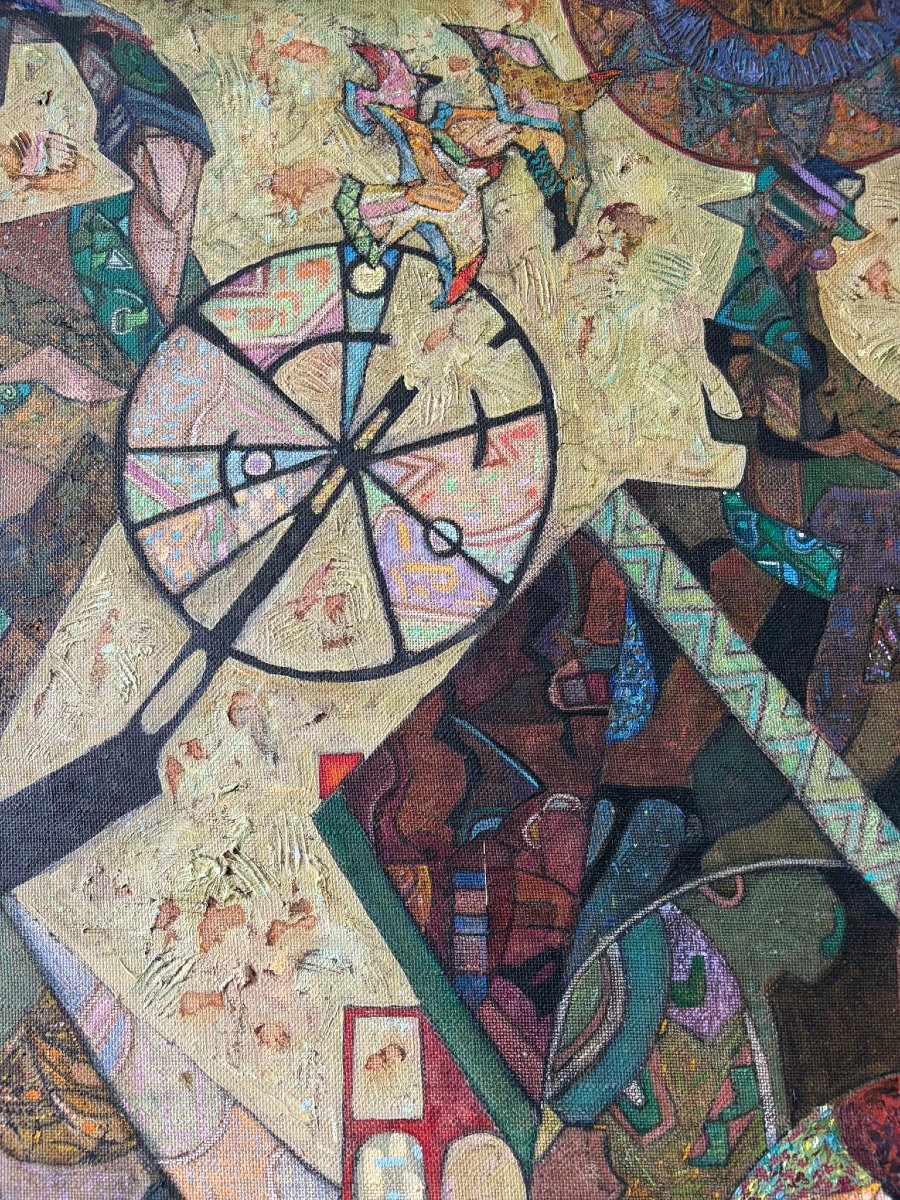 Tableau abstrait Russe signé Youssoupov de 1995-photo-4