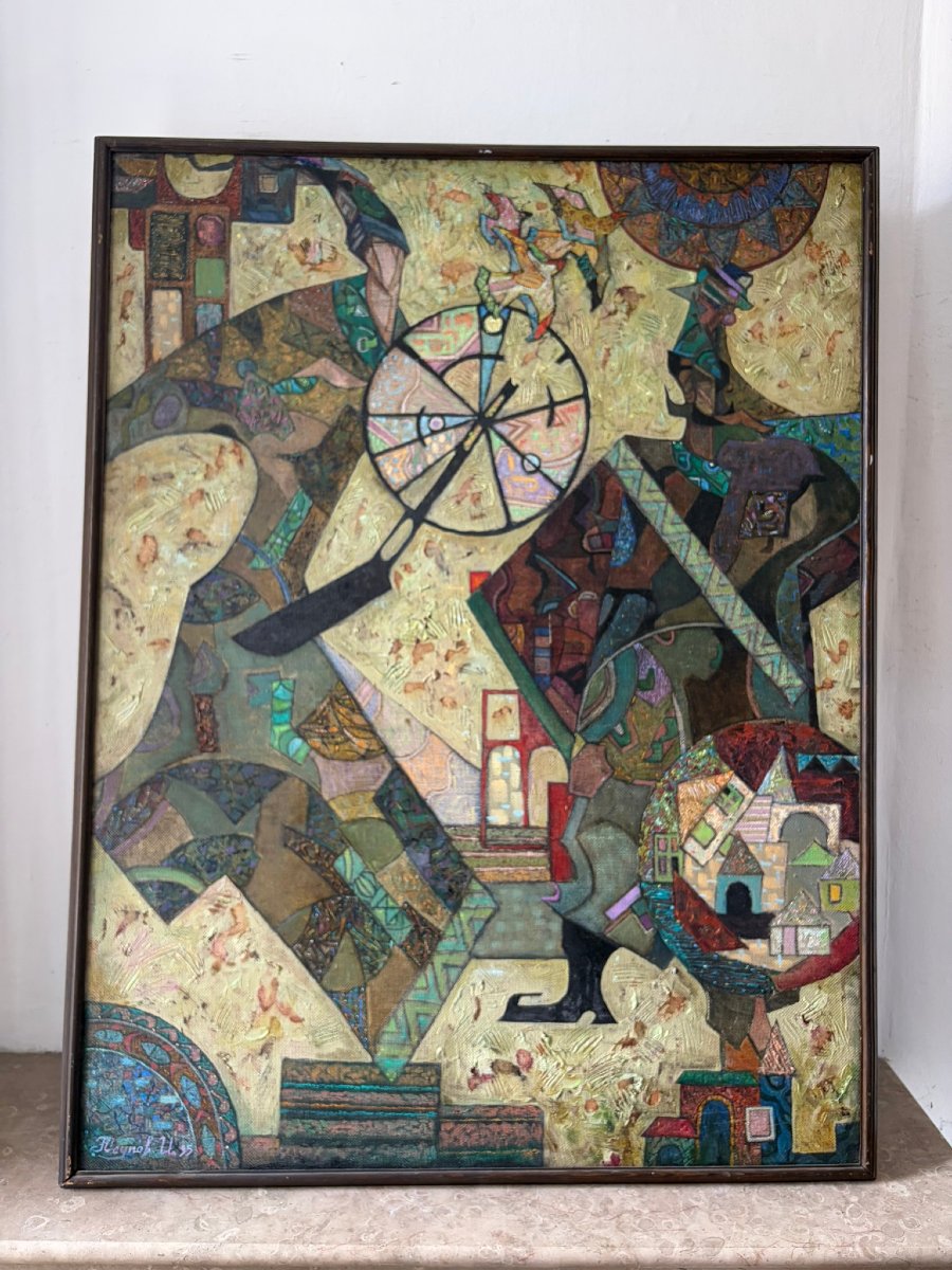 Tableau abstrait Russe signé Youssoupov de 1995