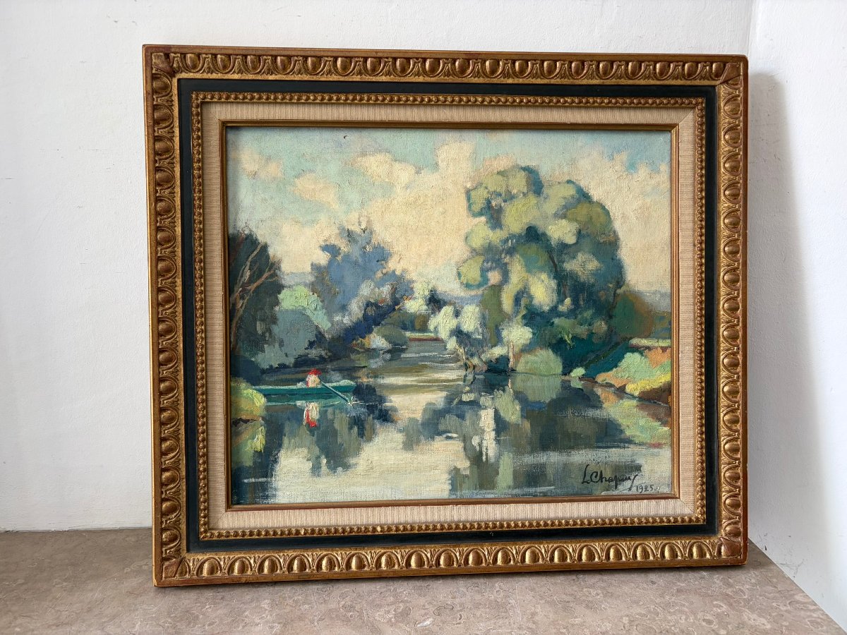 Fisherman On The River Signed Chapuis From 1925