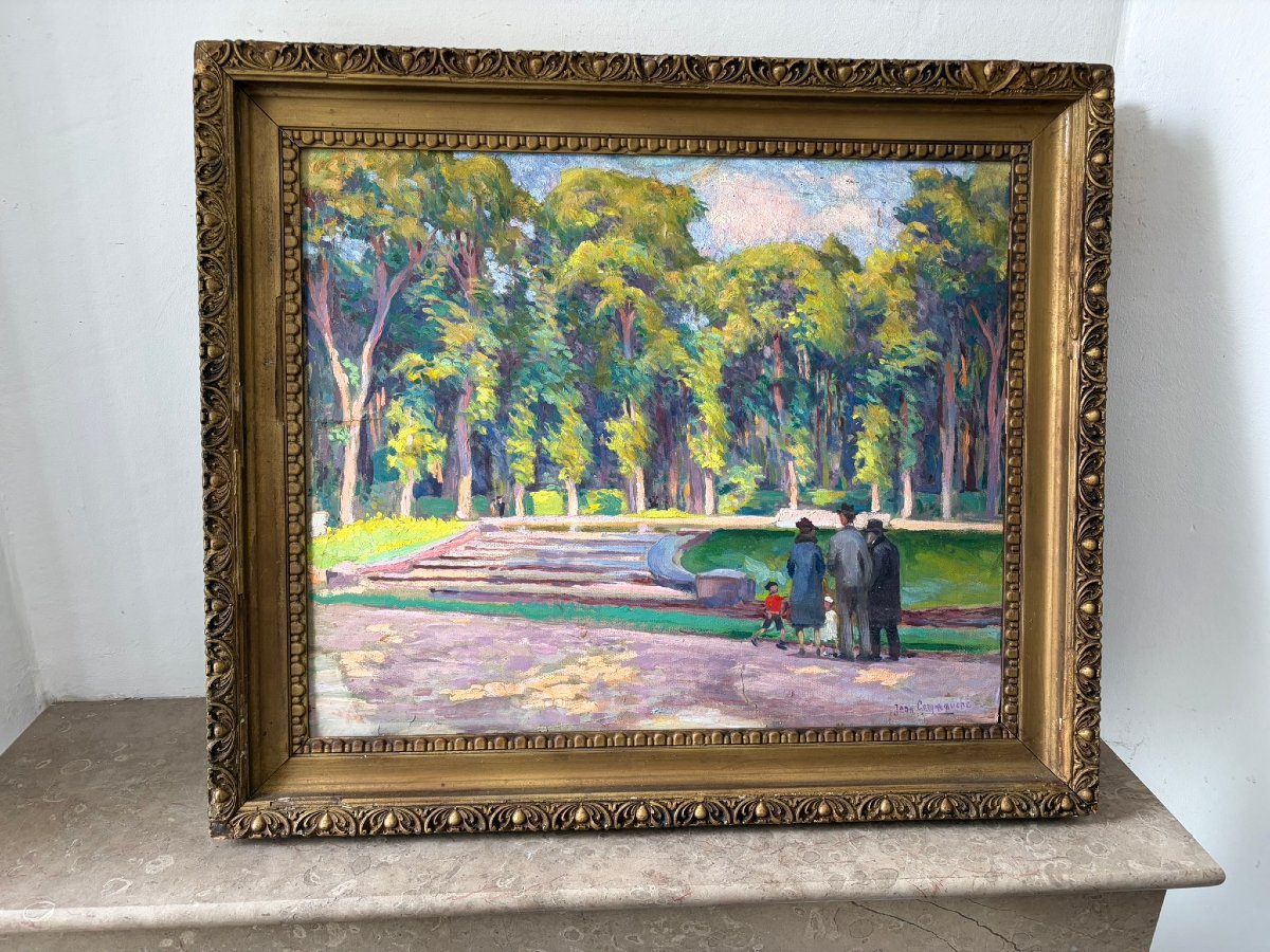 Family Walk In The Park By Jf Commauche (1892)