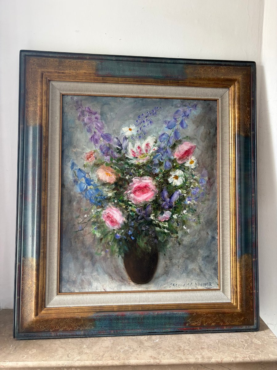 Bouquet de fleurs signé J.M.Dunoyer