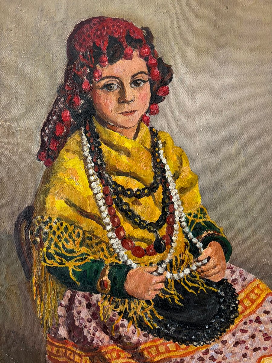 Portrait de jeune fille signé de 1954-photo-2