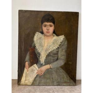 Portrait de femme école Belge XXème siècle