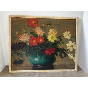 Bouquet Signed Late 19th Early 20th Century