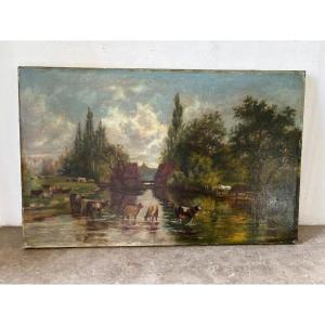 Paysage de campagne XIXème siècle