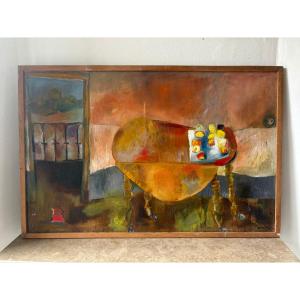 Intérieur à la table Jacques Courtade (1923-1994)