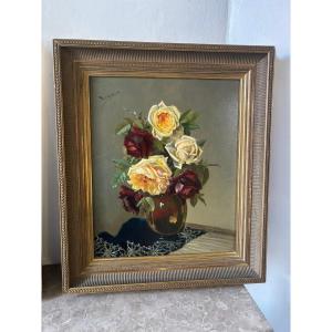 Bouquet Of Flowers Signed 1894