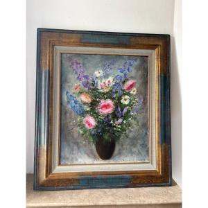 Bouquet de fleurs signé J.M.Dunoyer