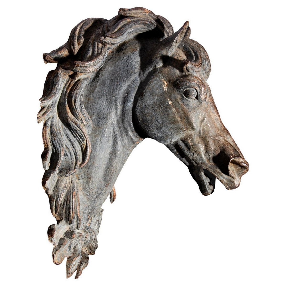 Horse Head In Cast Iron, France Mid XIXth Century