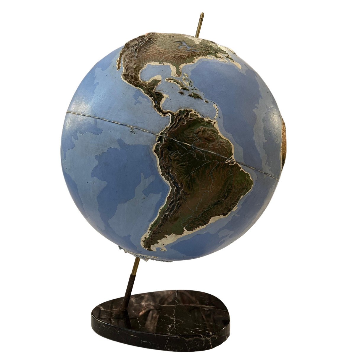 Important Terrestrial Globe In Paper Mache, France Circa 1950-photo-2