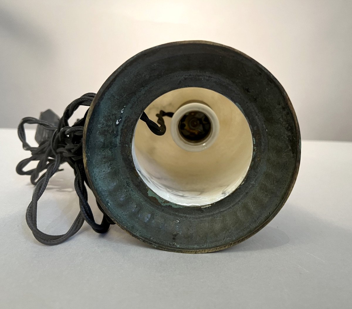 Nightlight In Alabaster And Bronze Art-deco Period France, Circa 1930-photo-1
