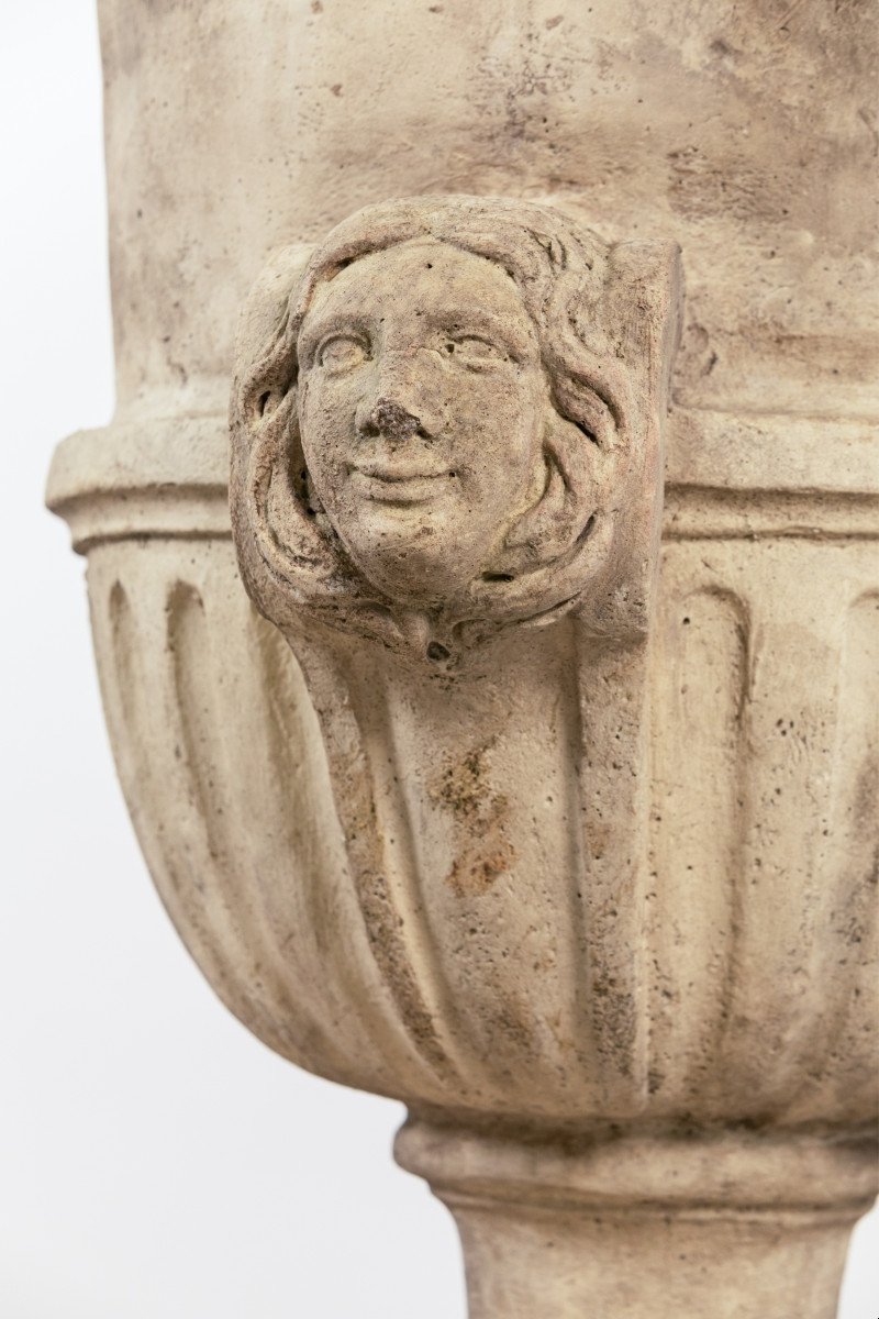 Très Grand Vase Médicis De Jardin En Pierre Reconstituée, France, Vers 1950-photo-1