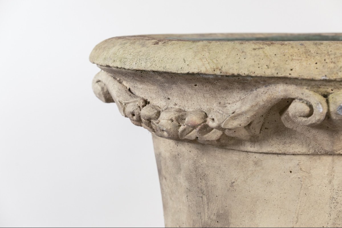 Très Grand Vase Médicis De Jardin En Pierre Reconstituée, France, Vers 1950-photo-2