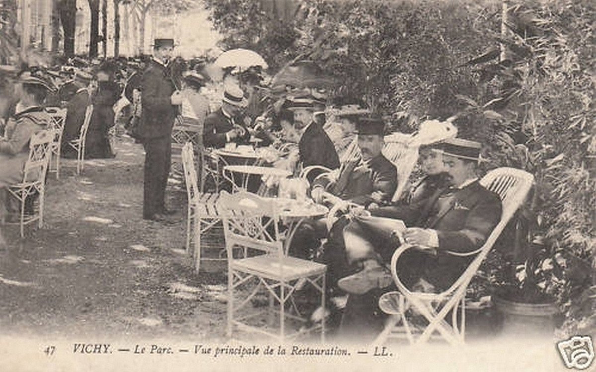 Six Garden Chairs, Restaurant “la Restauration”, Park Of The City Of Vichy, France, Circa 1880-photo-7
