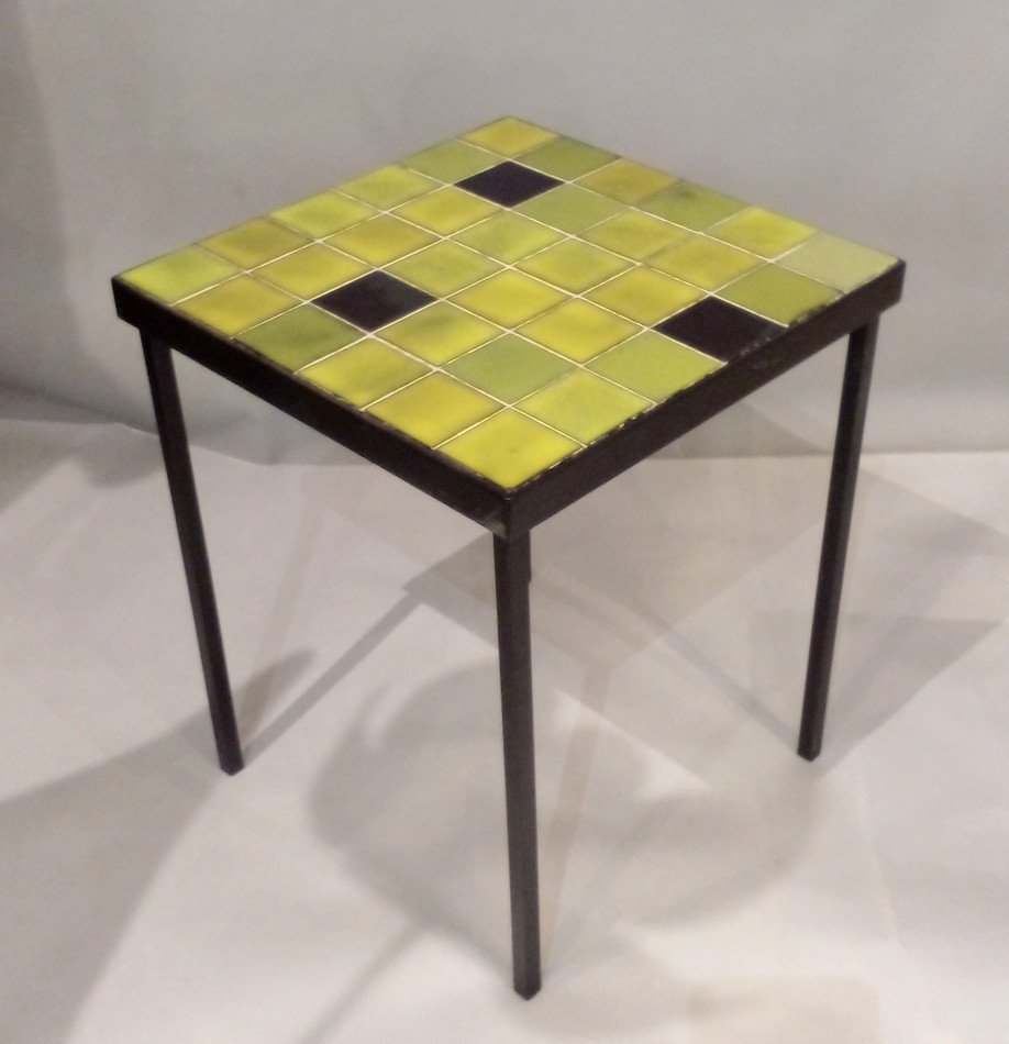 Trois Tables D’appoint  Céramique émaillée Par Mado Jolain Et René Legrand, France, Vers 1960-photo-3