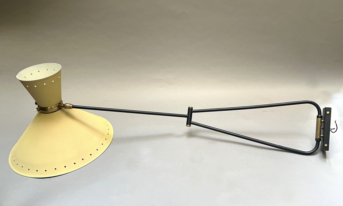 Large Folding Wall Light René Mathieu Ed. Maison Lunel, Paris, France Circa 1950-photo-3