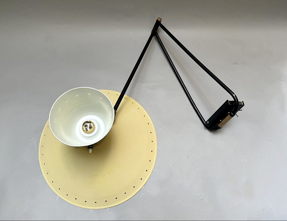 Large Folding Wall Light René Mathieu Ed. Maison Lunel, Paris, France Circa 1950-photo-1