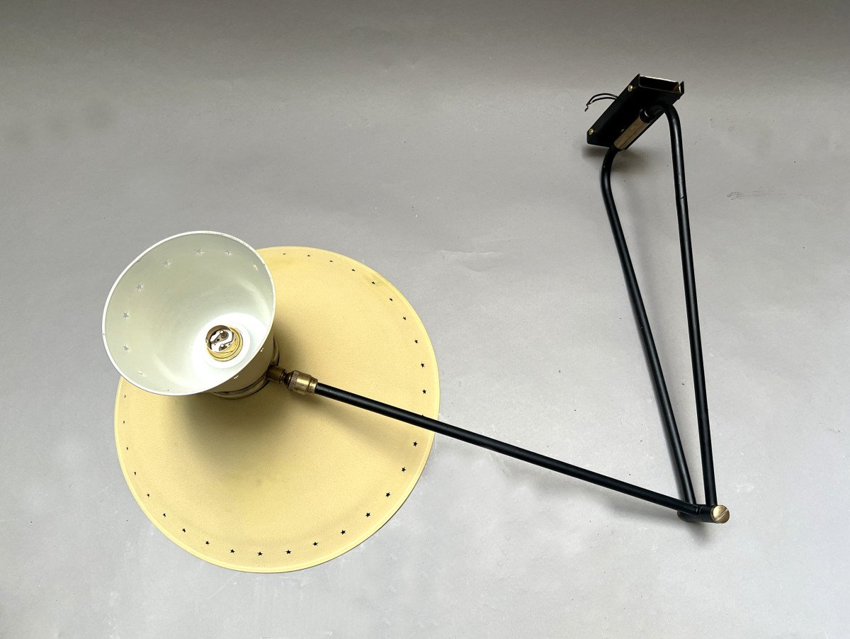 Large Folding Wall Light René Mathieu Ed. Maison Lunel, Paris, France Circa 1950-photo-2
