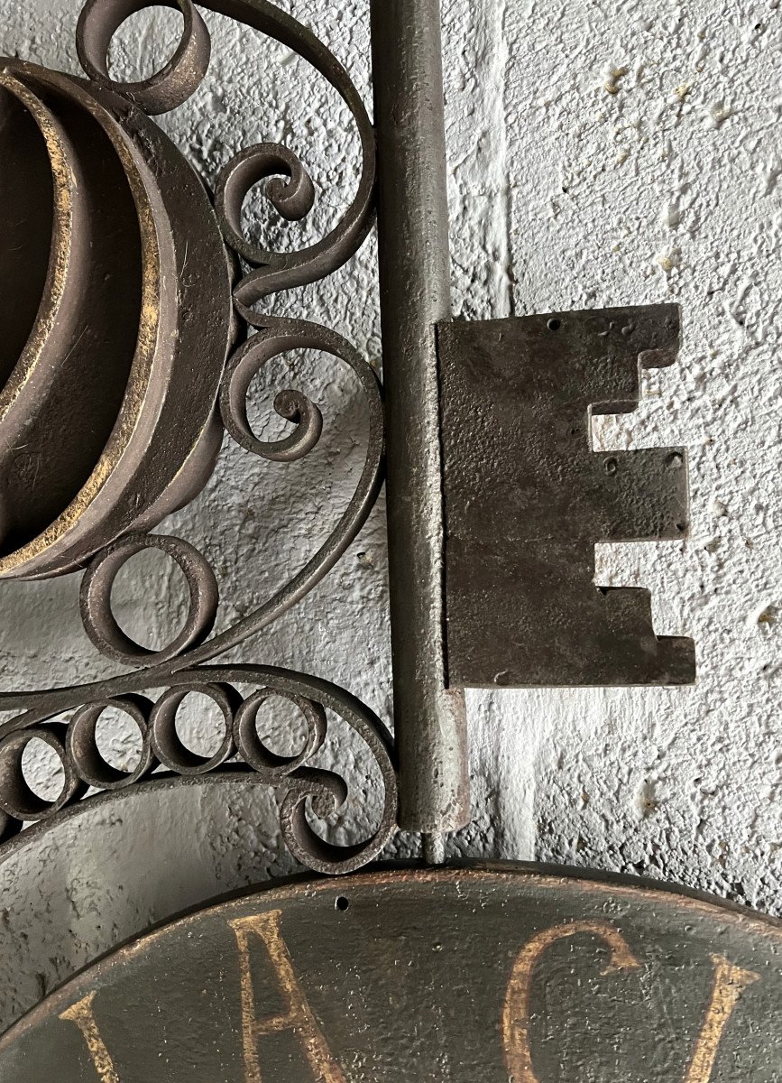 Belle Enseigne De Serrurier En Fer Forgé, France, Vers 1830 / 1850 -photo-1