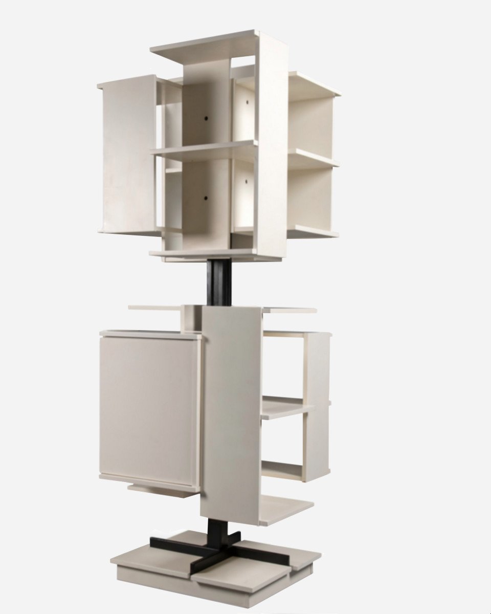 “centro” Revolving Bookcase, By Claudio Salocchi, Sormani Editions, Italy, Circa 1960 -photo-2