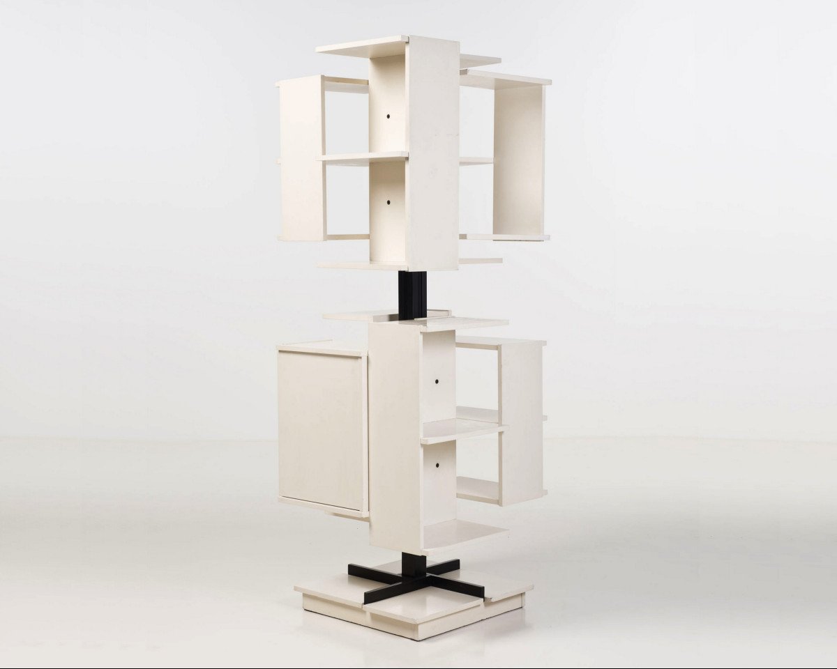 “centro” Revolving Bookcase, By Claudio Salocchi, Sormani Editions, Italy, Circa 1960 