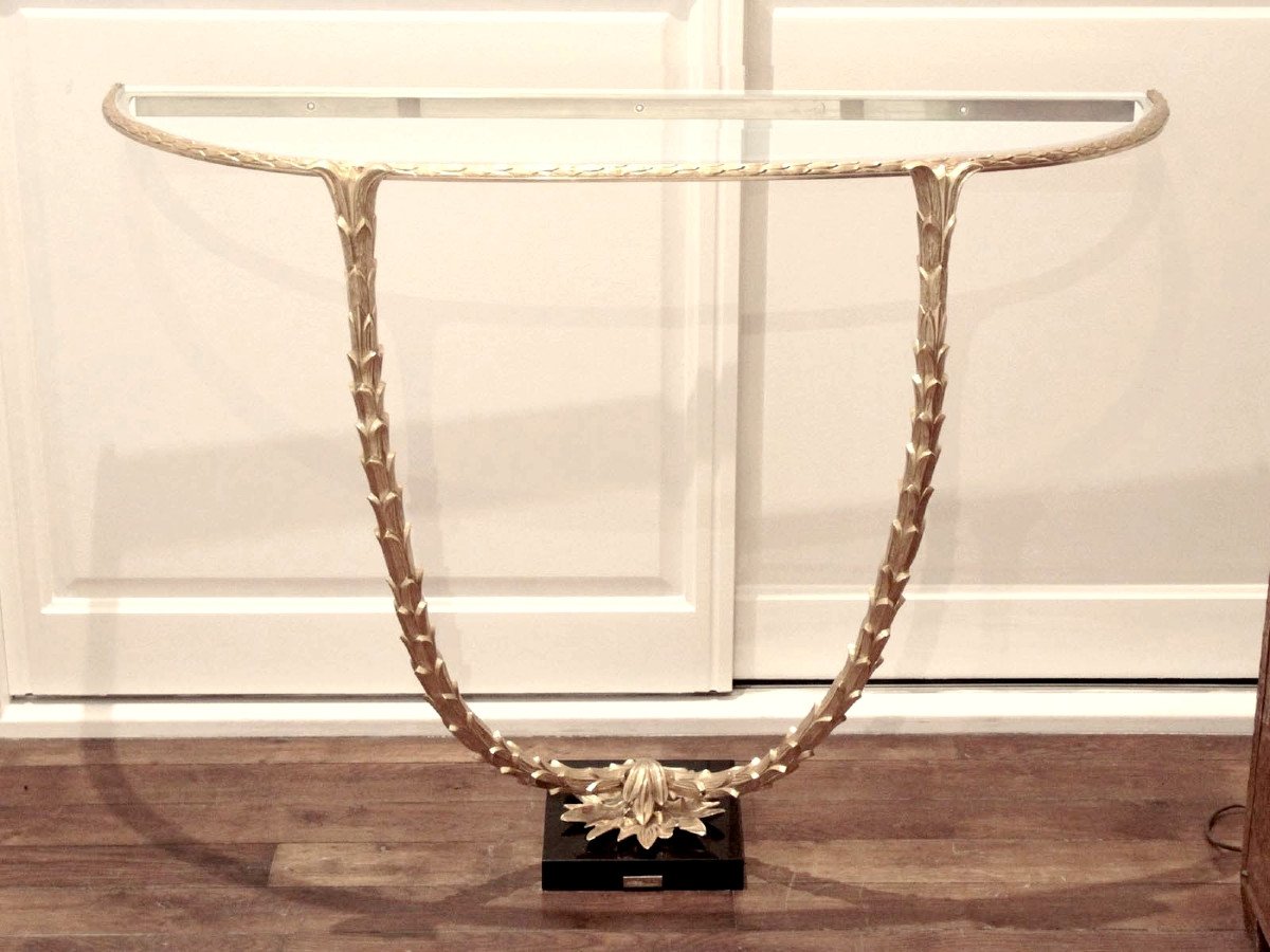 Rare "palm Tree" Console From Maison Charles-photo-3