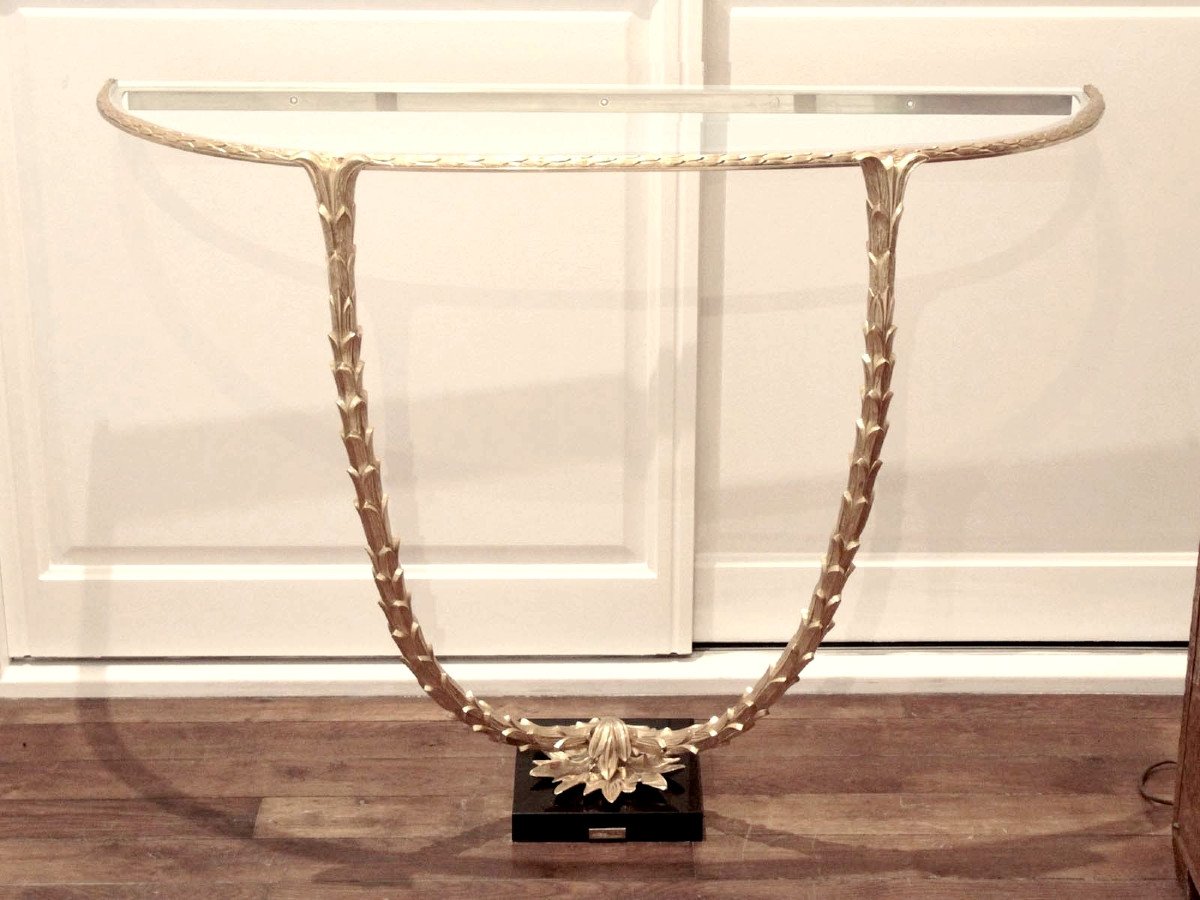 Rare "palm Tree" Console From Maison Charles-photo-3