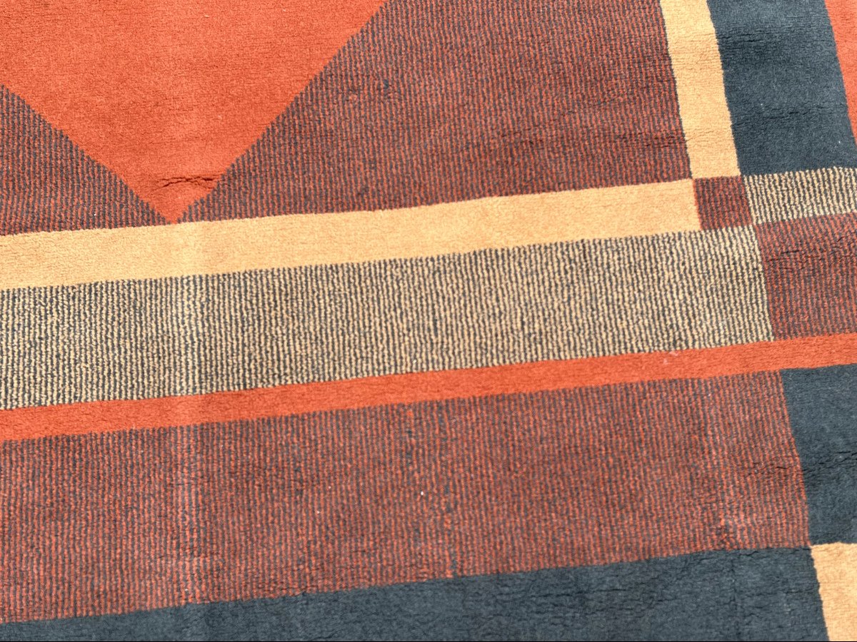 Rug In Wool With Geometric Design, France, Circa 1970-photo-3