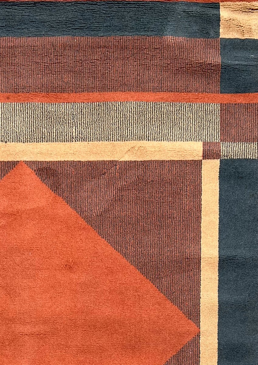 Rug In Wool With Geometric Design, France, Circa 1970-photo-4