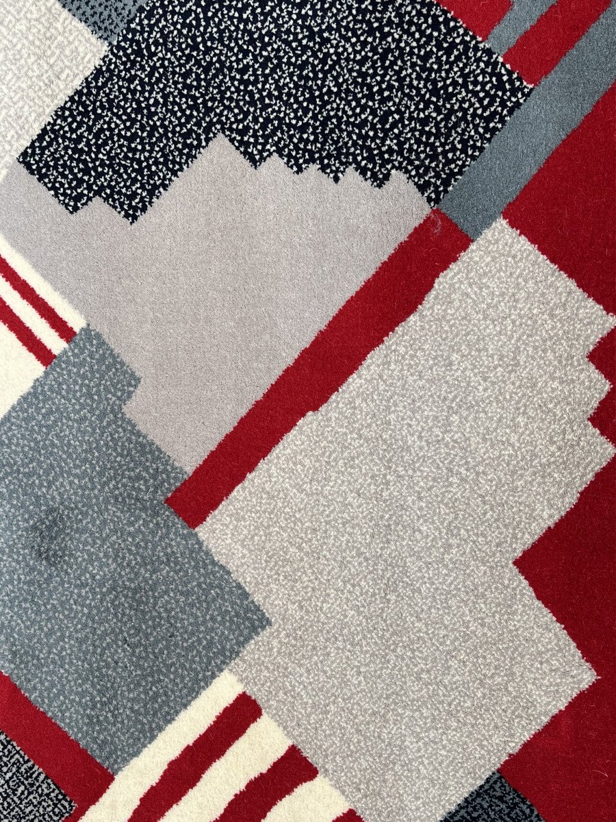 Paire De Tapis De Laine à Décor Géométrique, France, Vers 1970-photo-1