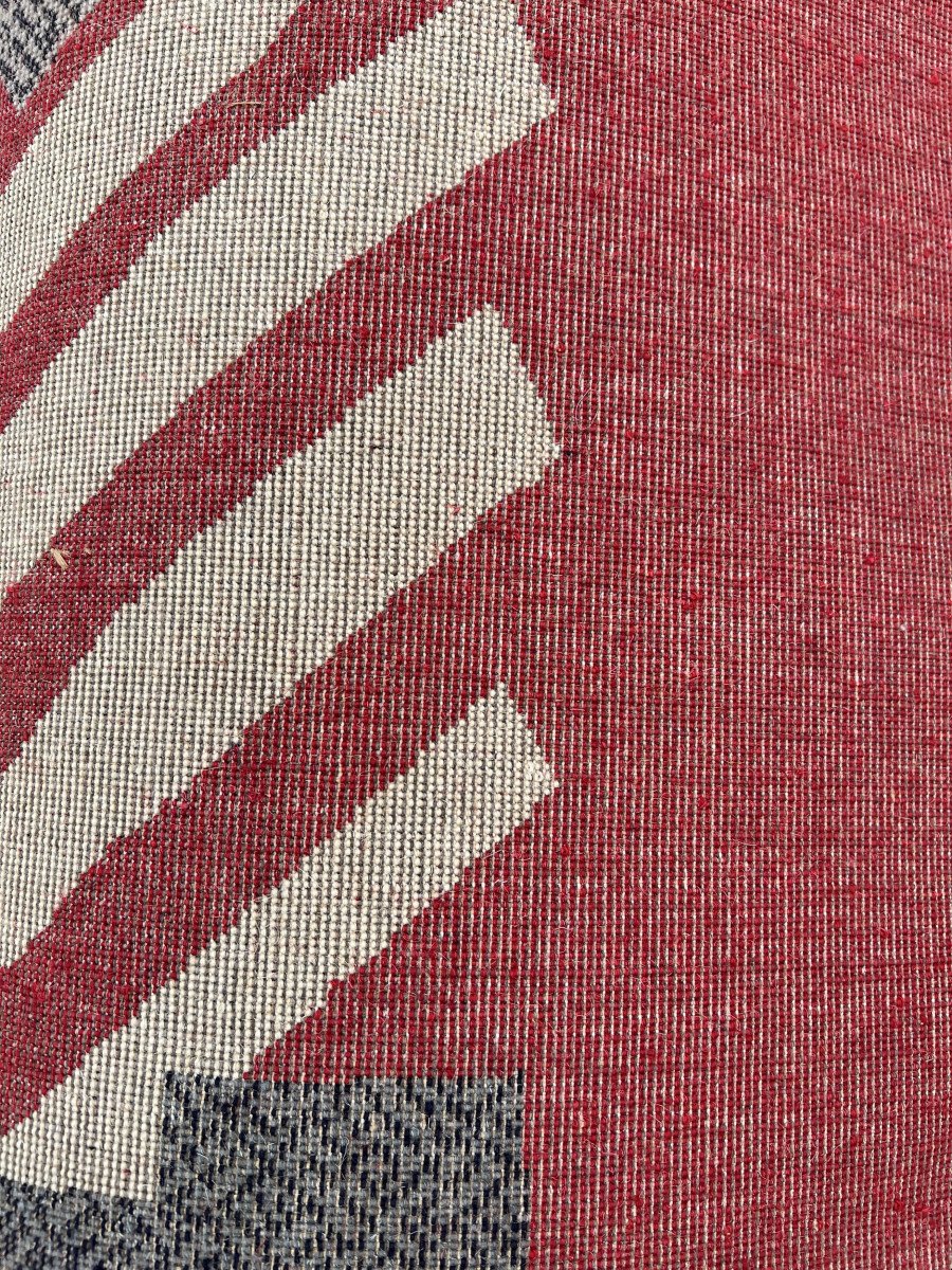 Paire De Tapis De Laine à Décor Géométrique, France, Vers 1970-photo-2