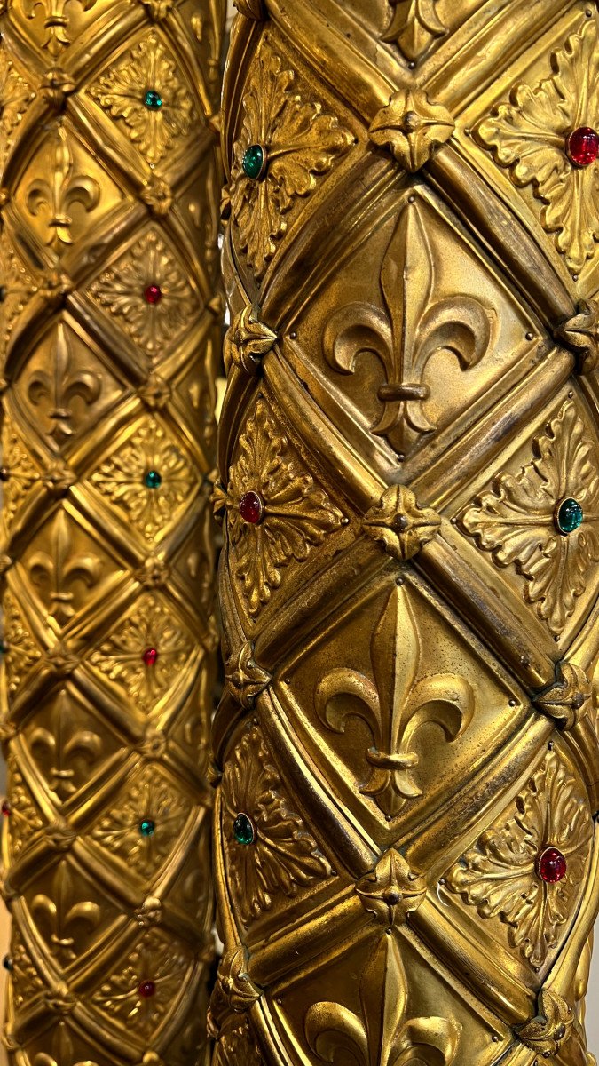 Four Ornamental Columns, France, Circa 1850-photo-3