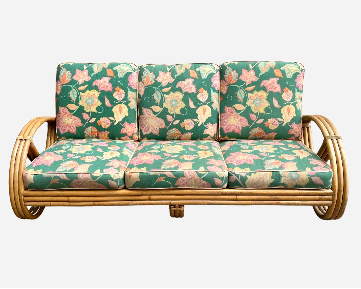 Bamboo And Rattan Living Room Furniture, France, 1960/1970-photo-1