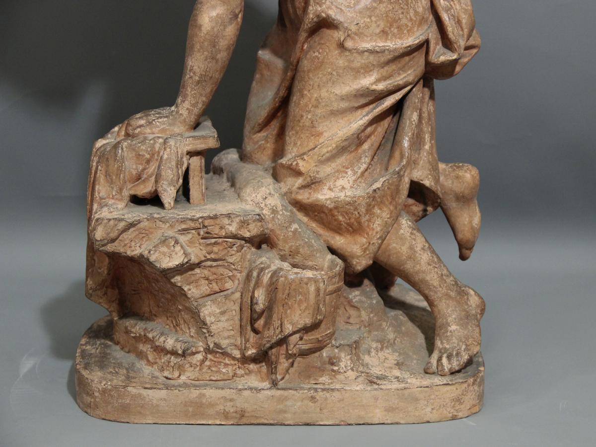 "the Washerwoman", Terracotta Dated 1870-photo-1