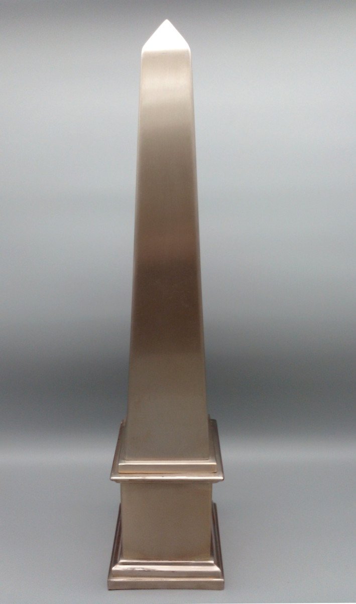 Paire De Lampes « Pyramides » En Inox Plié, Paris, France, Vers 1980-photo-3