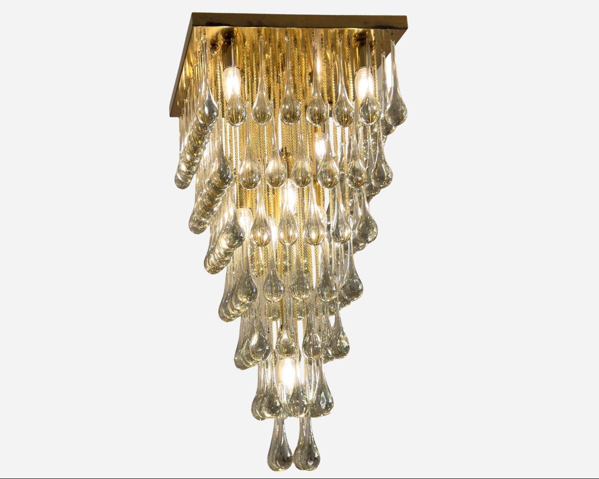 Grand Plafonnier « Gouttes », Lumica, Barcelone, Espagne, Vers 1970