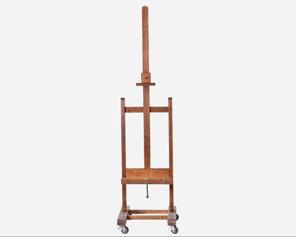 Large Oak Painter's Easel, Paris, France, Circa 1950