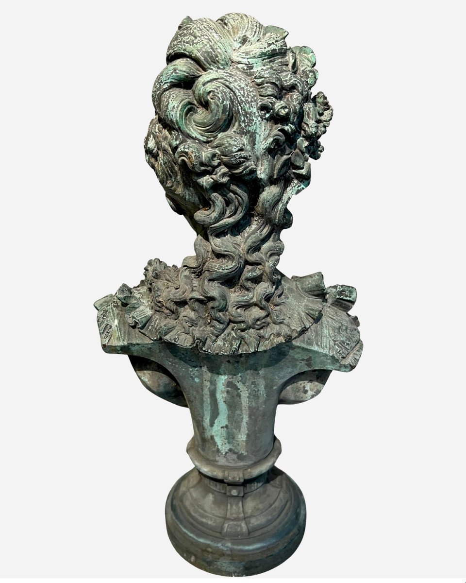 Elegant Bronze Bust Of A Woman, By Albert-ernest Carrier-belleuse, Paris, France, Circa 1860-photo-1