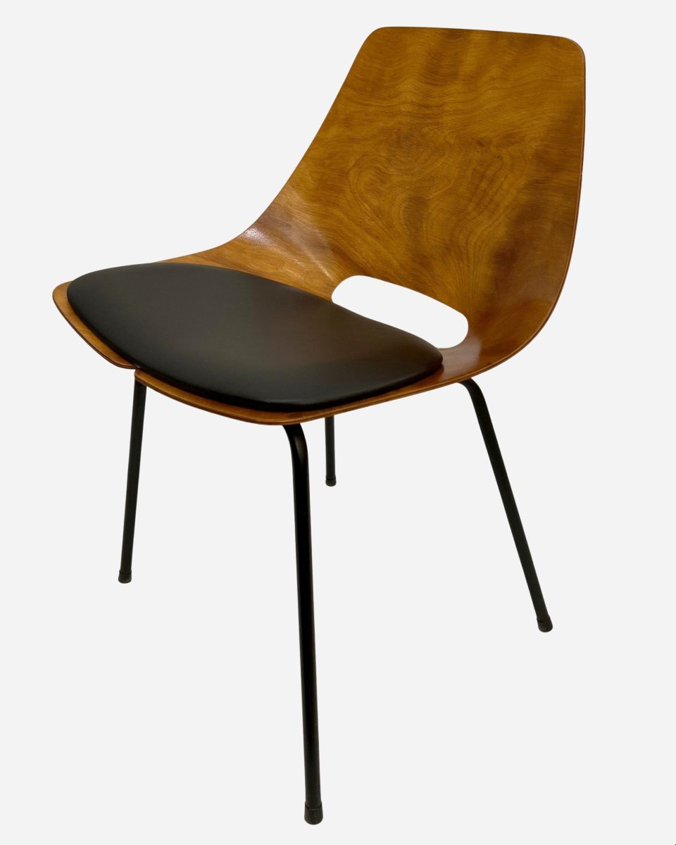 Six Chaises « Tonneau », Par Pierre Guariche, éditions Steiner, France, Vers 1954-photo-3
