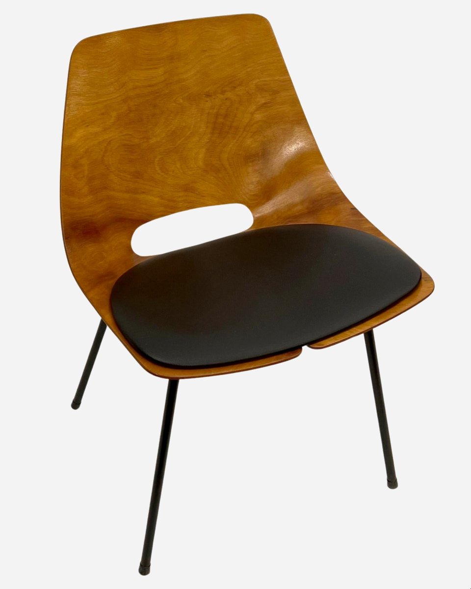 Six Chaises « Tonneau », Par Pierre Guariche, éditions Steiner, France, Vers 1954-photo-4