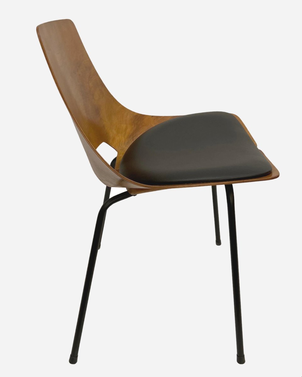 Six Chaises « Tonneau », Par Pierre Guariche, éditions Steiner, France, Vers 1954-photo-2